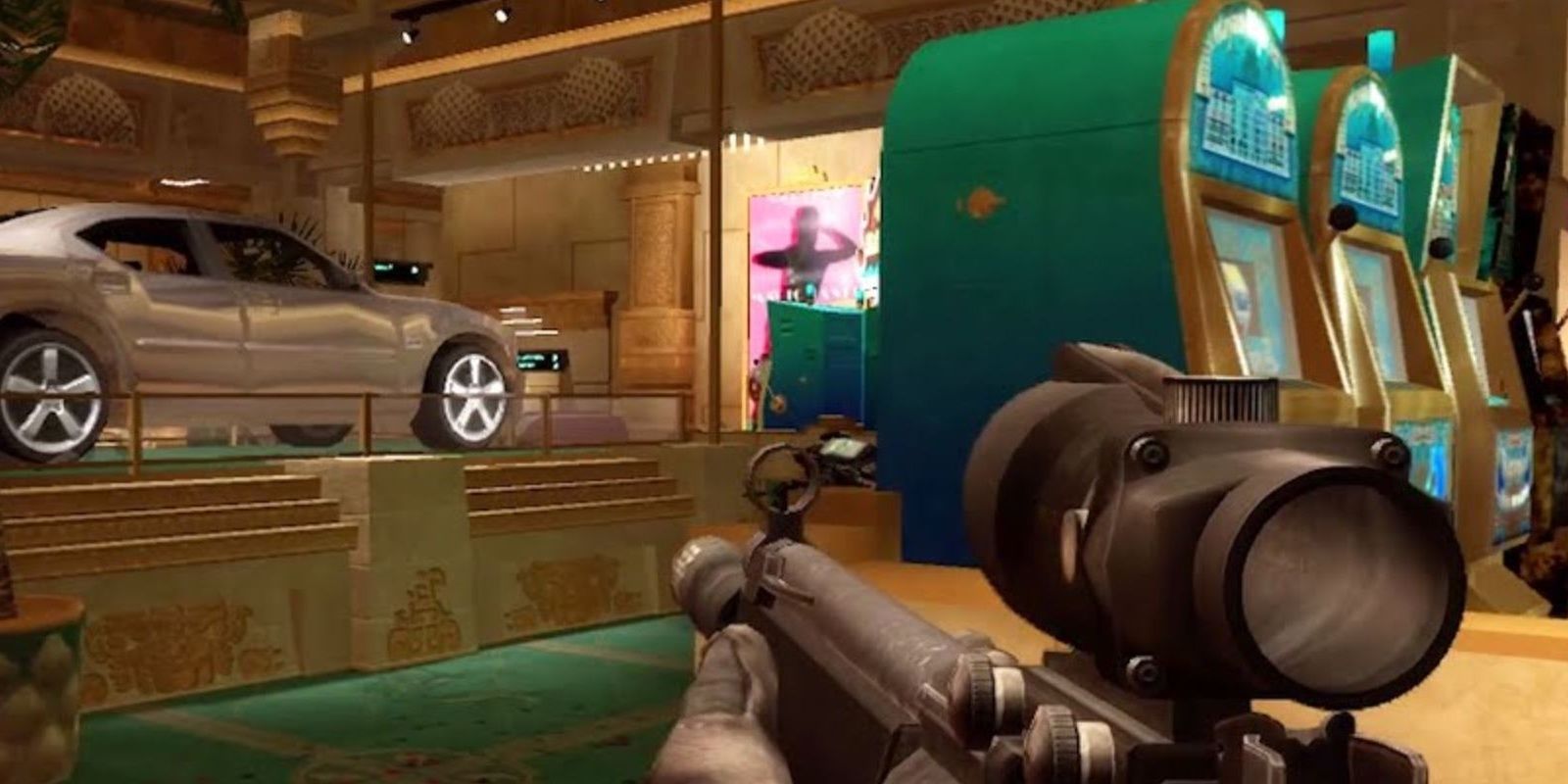 A first-person perspective picture of Calypso Casino from Rainbow Six Vegas