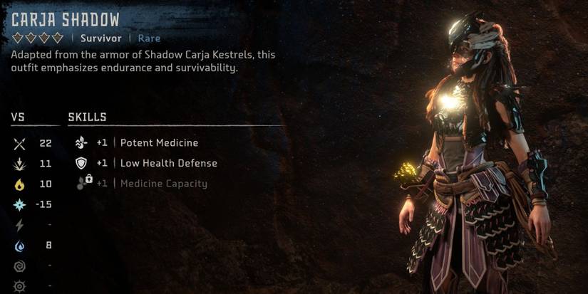 The Carja Shadow armor in Horizon Forbidden West