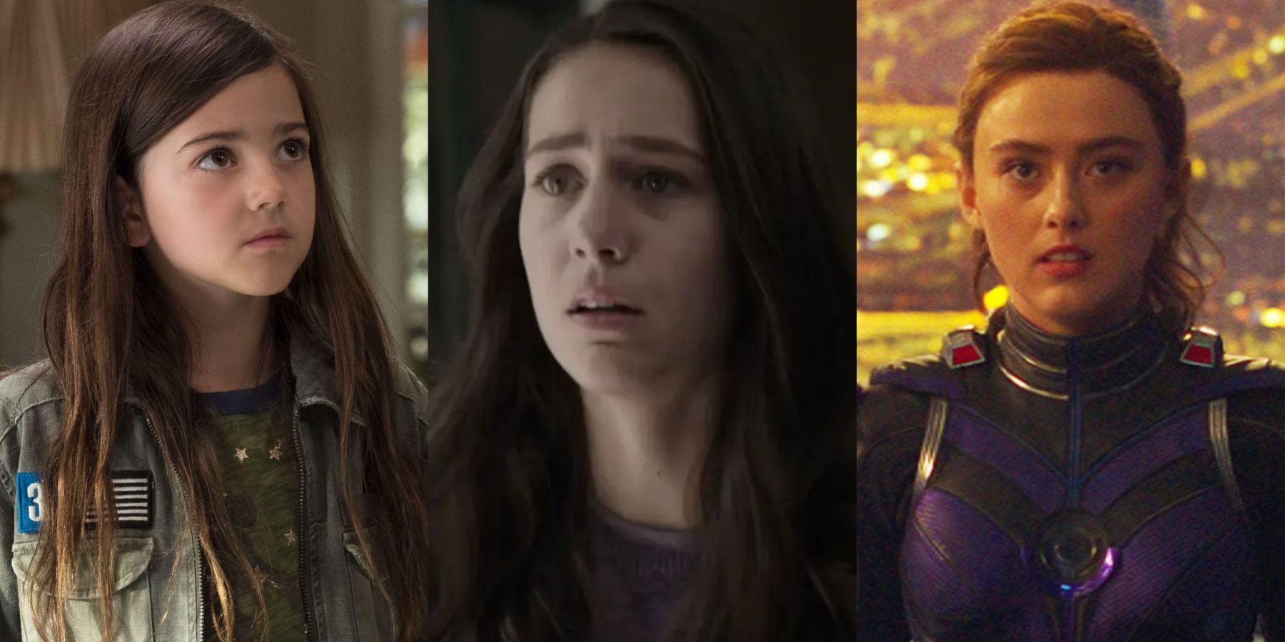 A split image of all three actresses who have played Cassie Lang in the MCU