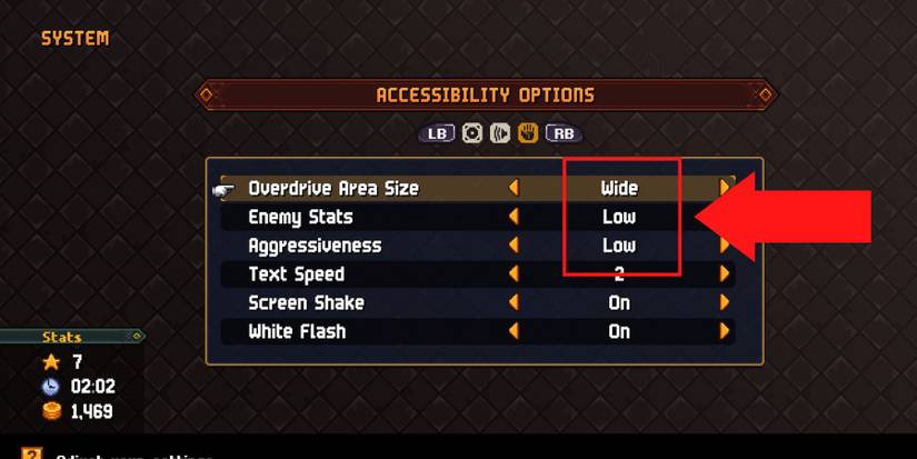 image showing how to change chained echoes difficulty to easy. 