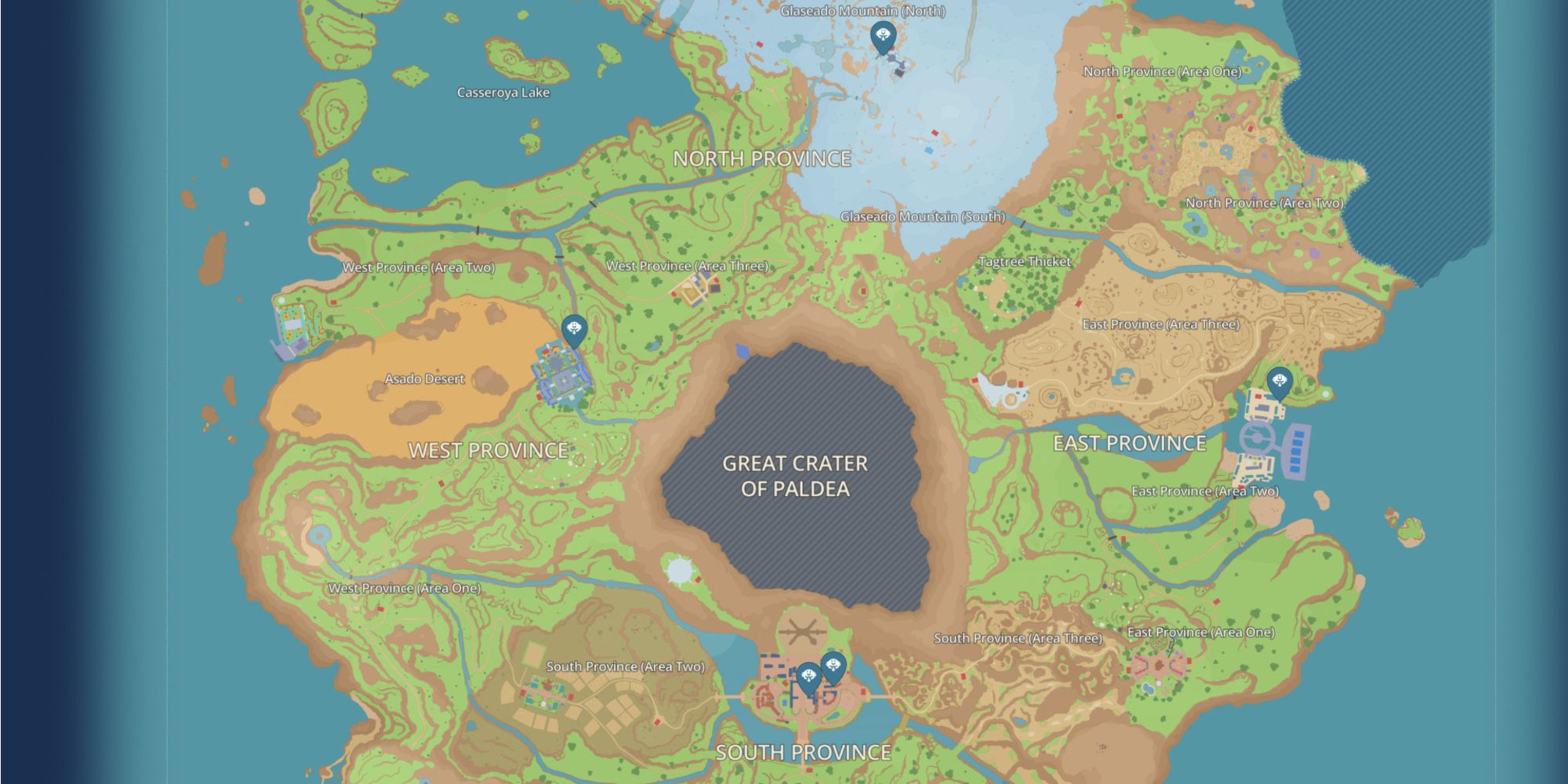 Map of Paldea in Pokemon Scarlet and Violet with Chansey Supply locations