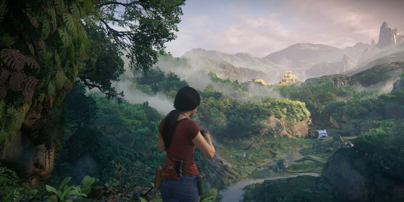 Chloe looking out over a jungle