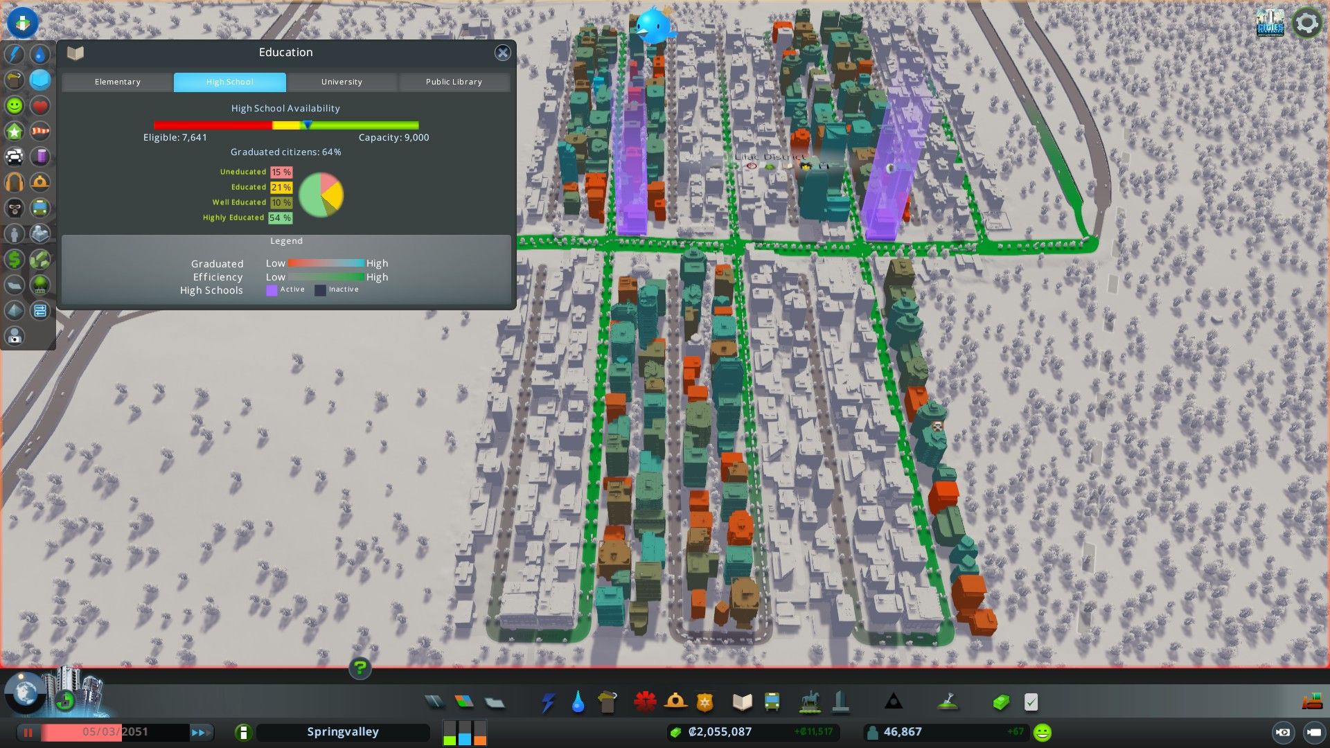 Cities Skylines Education View