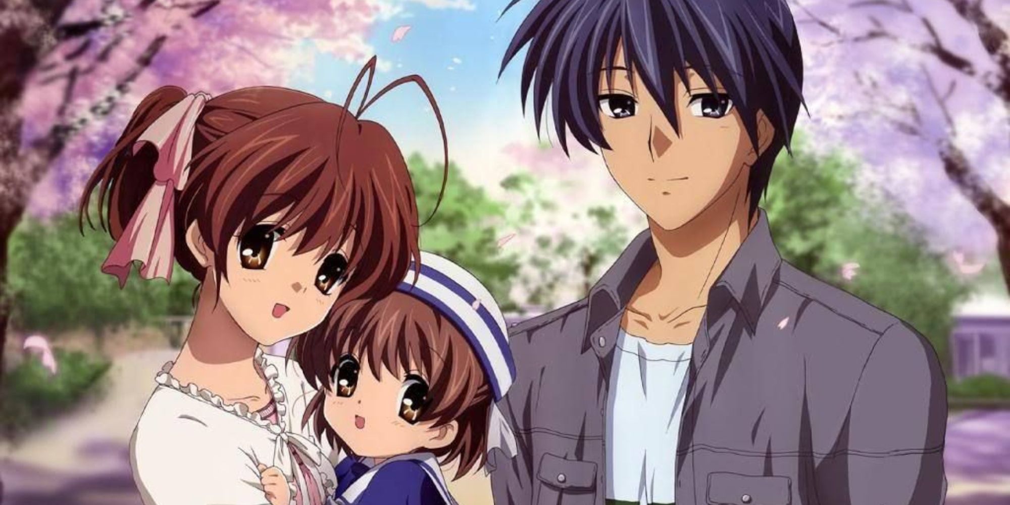 Nagisa, Ushio, and Tomoya in Clannad