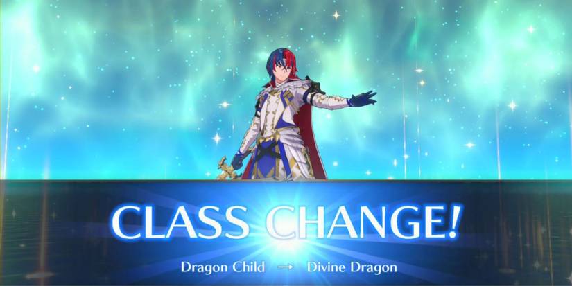 Alear going through a class change in Fire Emblem Engage