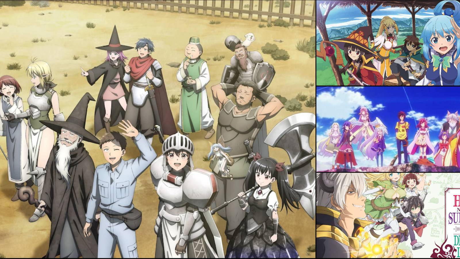 Handyman Saitou, How not to summon a demon lord, Konosuba and No game no life