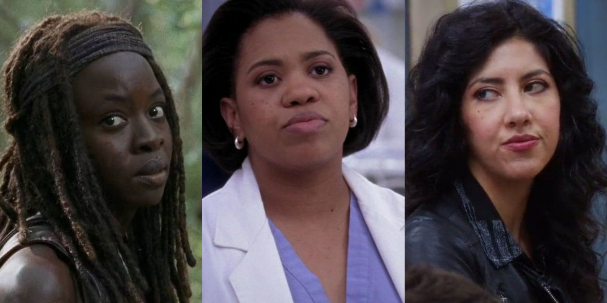 Michonne in The Walking Dead, Miranda Bailey in Grey's Anatomy and Rosa Diaz in Brooklyn Nine-Nine