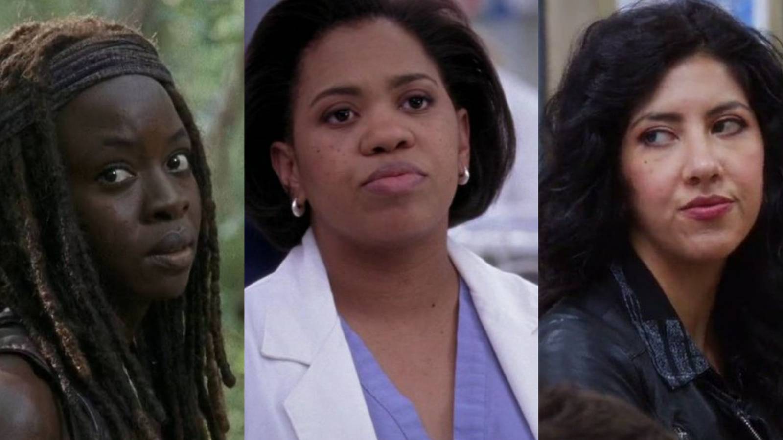 Michonne in The Walking Dead, Miranda Bailey in Grey's Anatomy and Rosa Diaz in Brooklyn Nine-Nine