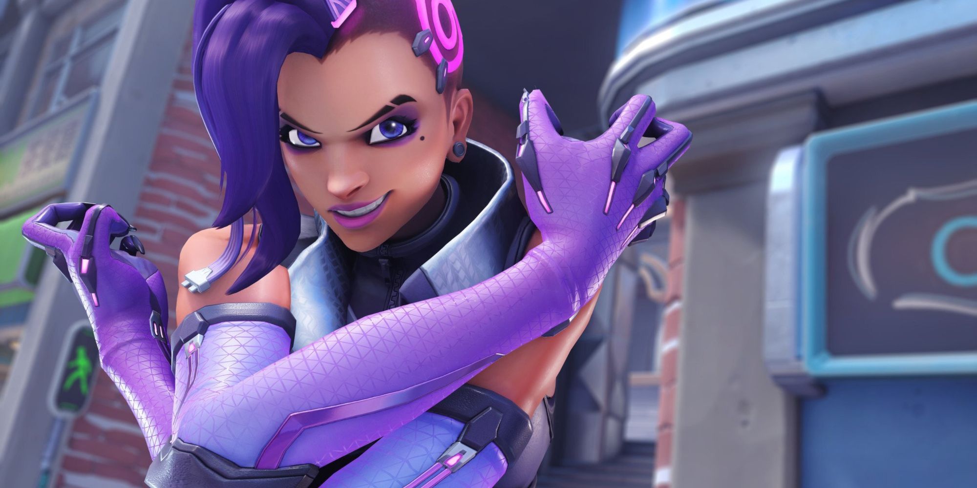 Sombra during a win pose