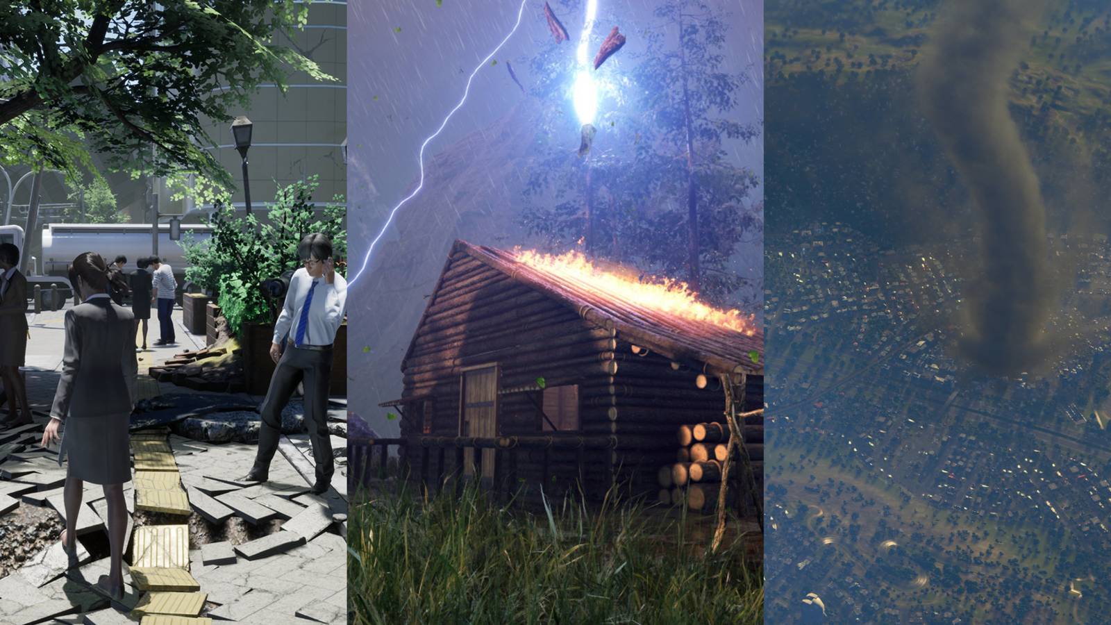 Collage of Disaster Report 4, Icarus and Cities: Skyline - Natural Disasters