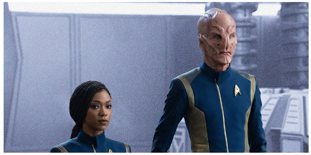 Sonequa Martin-Green as Michael Burnam. Doug Jones as Saru.