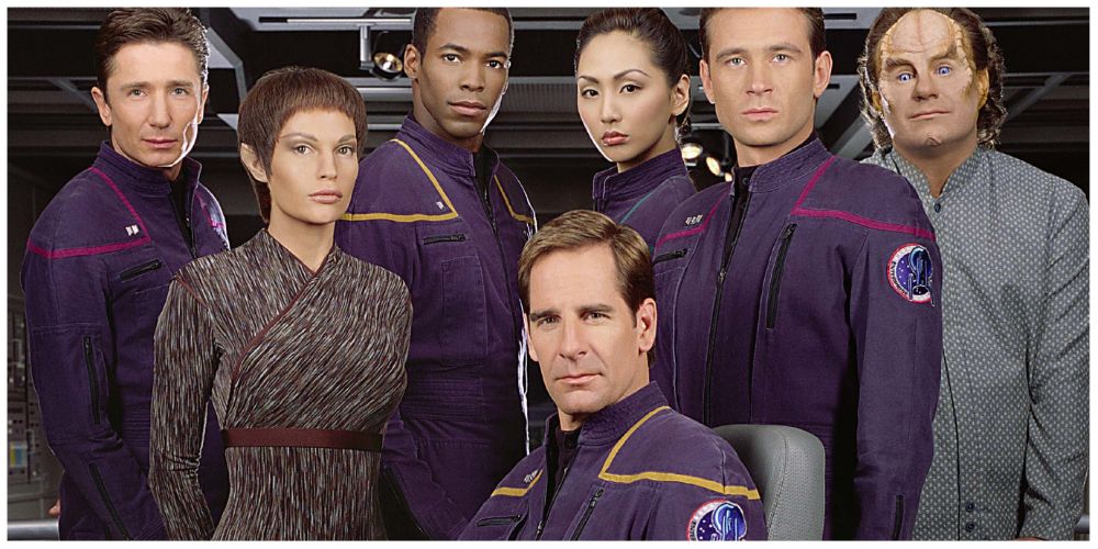 Dominic Keating as Malcolm Reed. Jolene Blalock as T'Pol. Anthony Montomgery as Travis Mayweather. Scott Bakula as Jonathan Archer. Linda Park as Hoshi Sato. Connor Trineer as Charles Tucker. John Billingsley as Dr. Phlox.