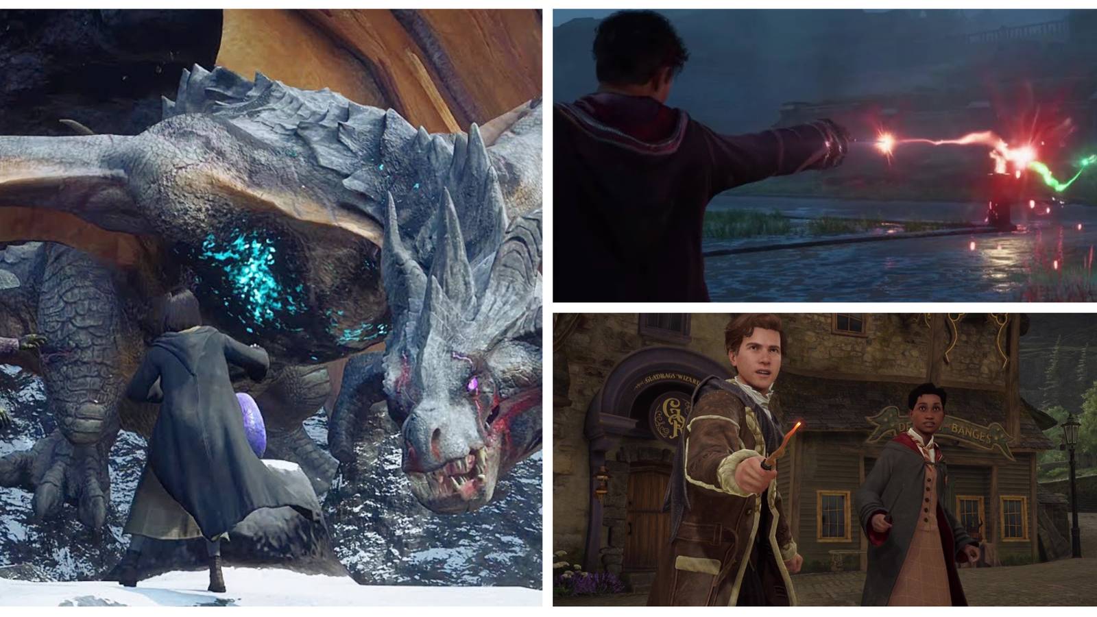 dragon, dueling and hogsmeade in hogwarts legacy
