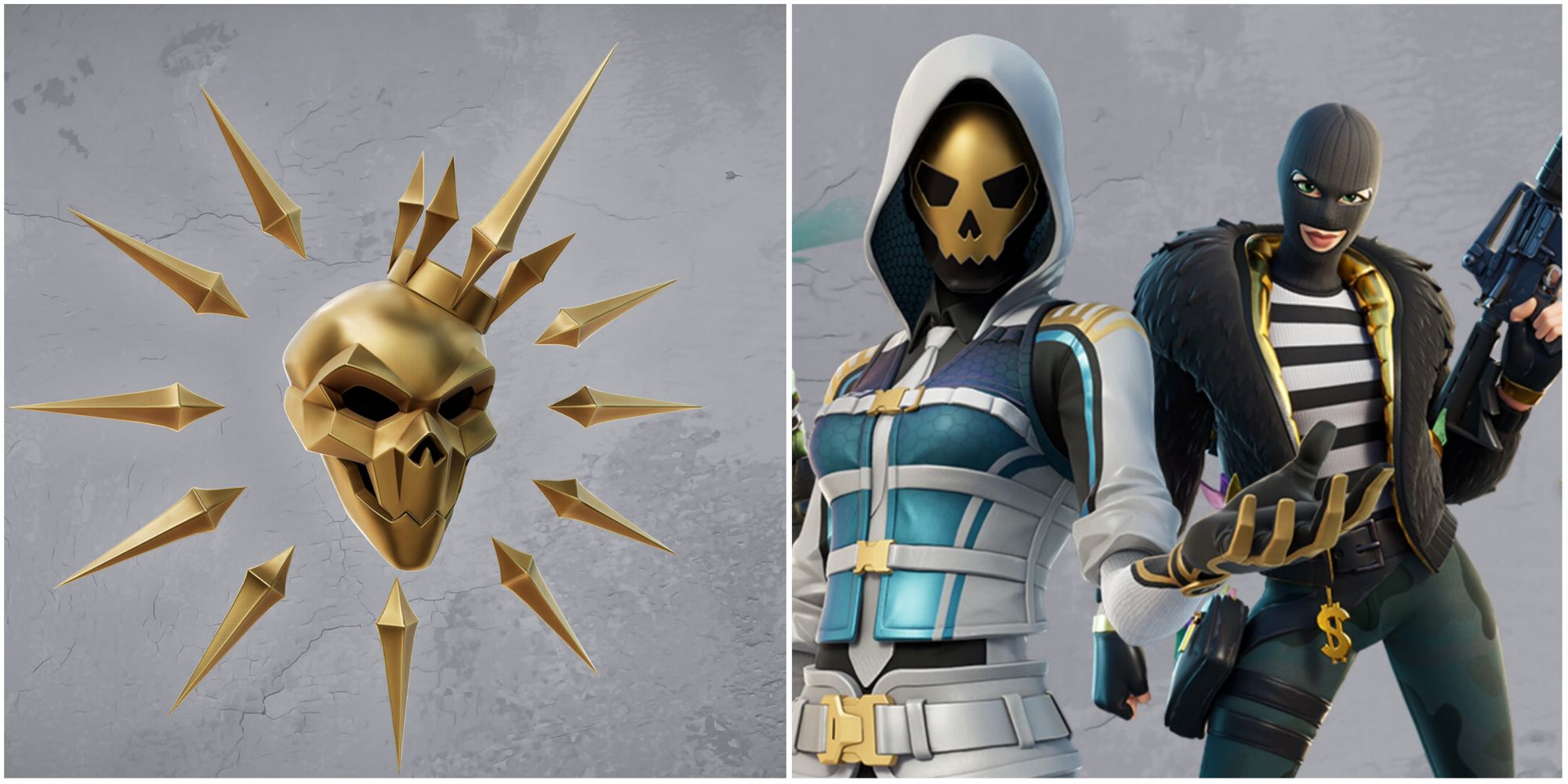 full back skull glitter and promotional image for fortnite most wanted event