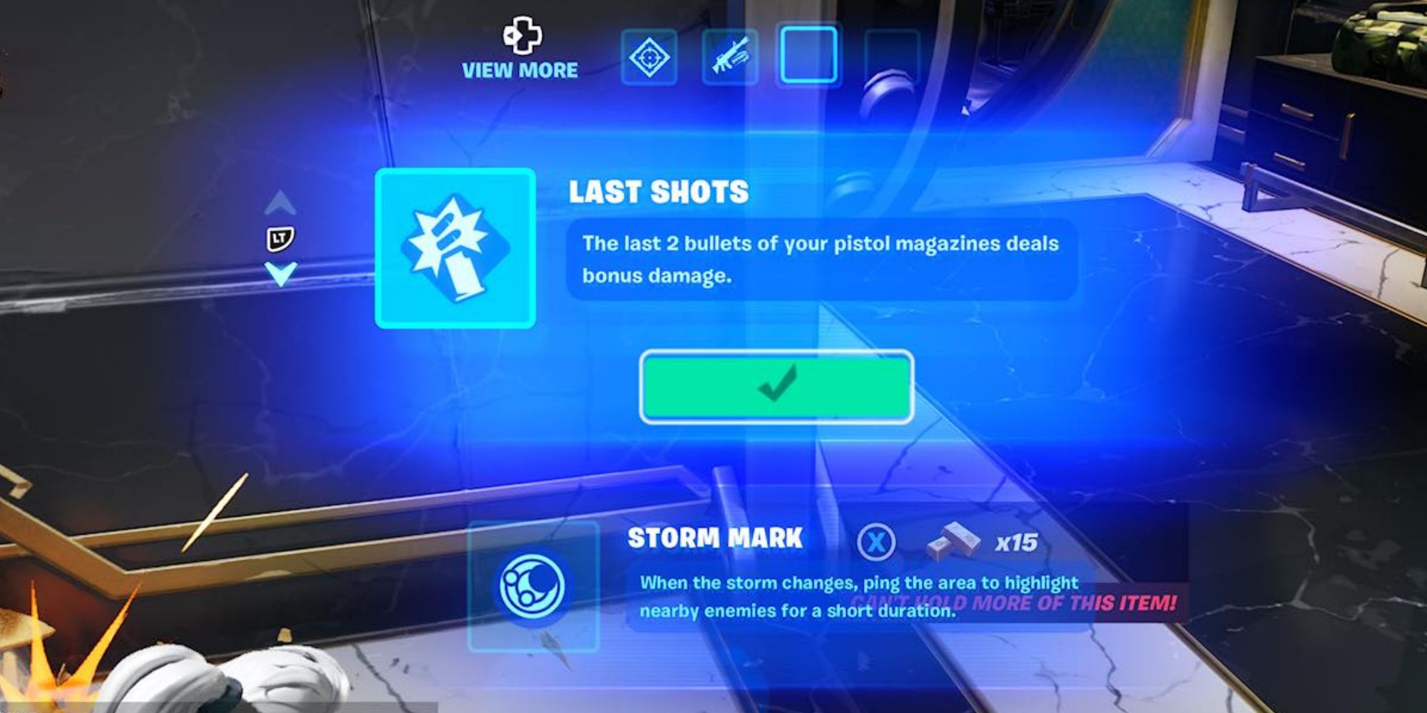 choosing to activate the last shots augment