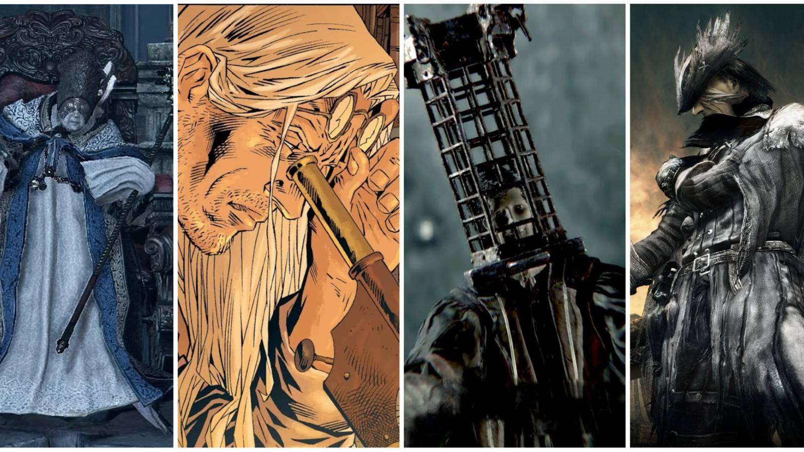 Willem, Alfredius, Micolash, and Djura from Bloodborne