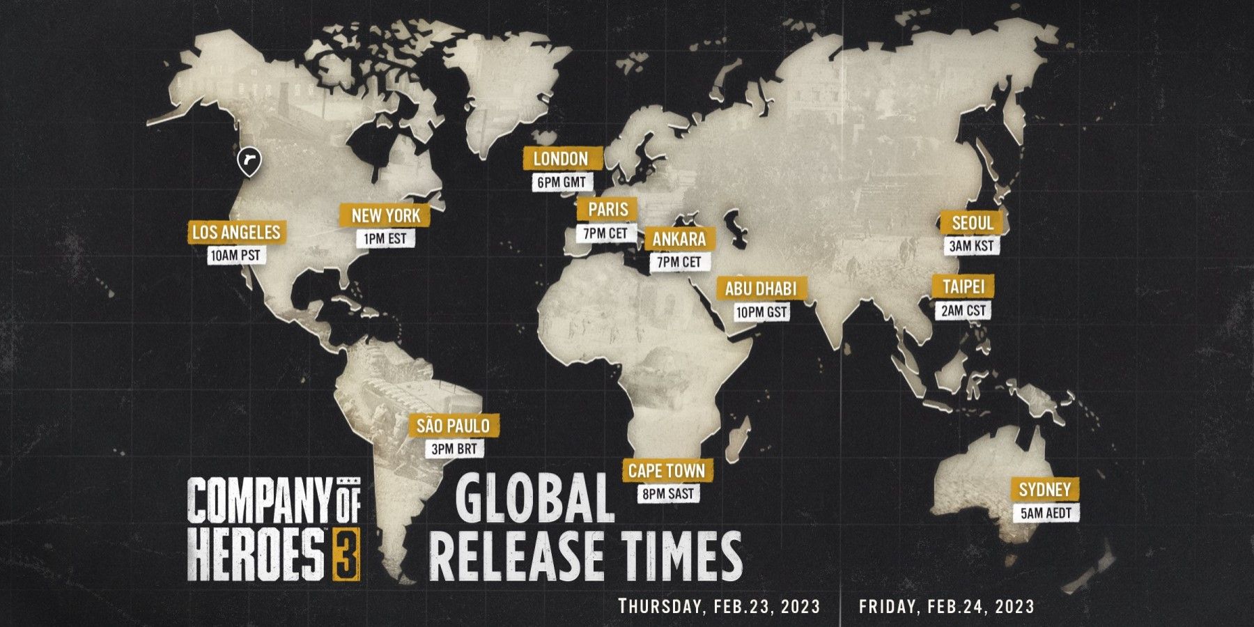 Company of Heroes 3 Release times for PC