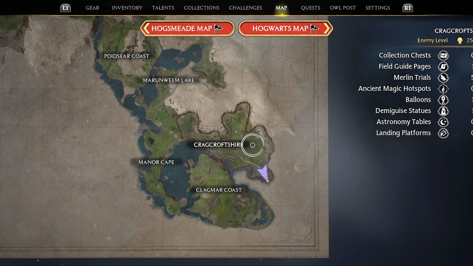 cragcroftshire merlin trials in hogwarts legacy