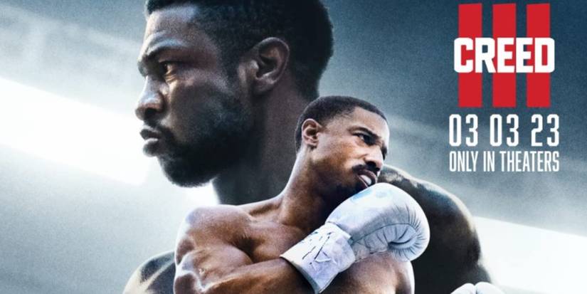 Creed 3 trailer poster Michael B. Jordan with Jonathan Majors in background