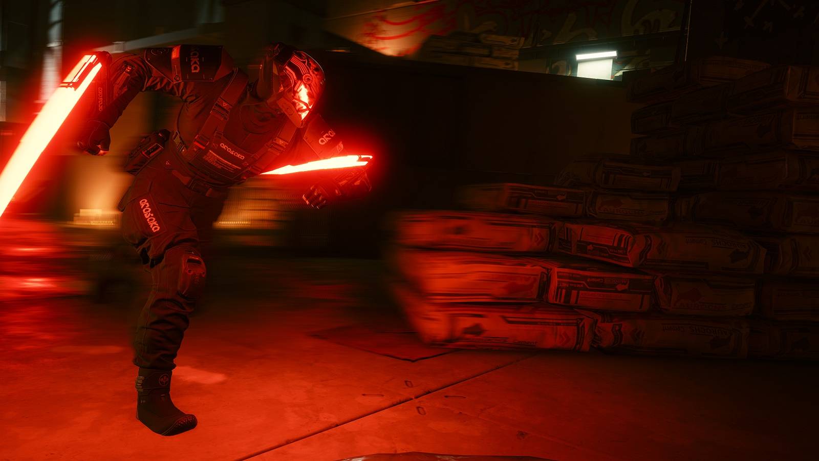 Image from Cyberpunk 2077 showing Sandayu Oda attacking.