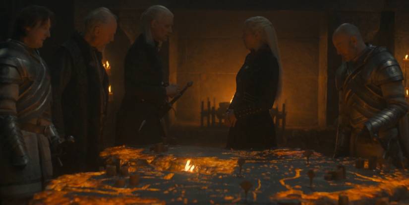 Daemon tells Rhaenyra about Lucerys' death in House of the Dragon.