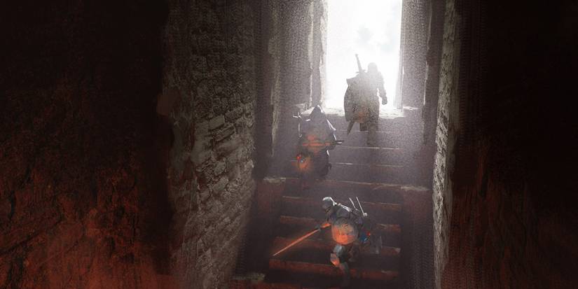 Dark and Darker - Artwork Of A Party Beginning To Descend Into The Dungeon