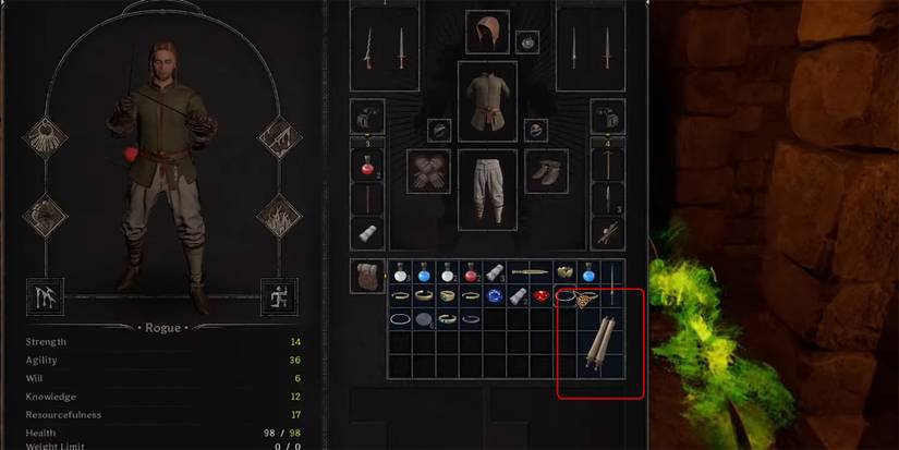 Dark and Darker - Inventory With Ancient Scroll In It