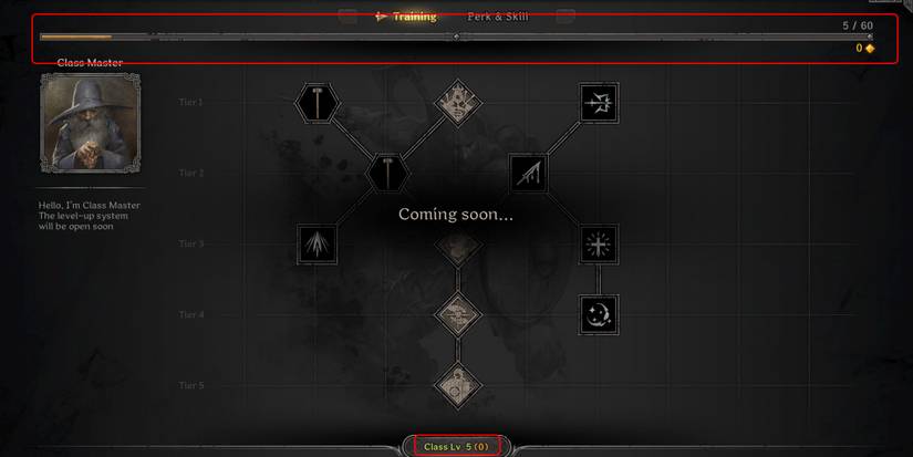 Dark and Darker - Showing EXP Bar, Current Level, And Training Menu In-Game-1