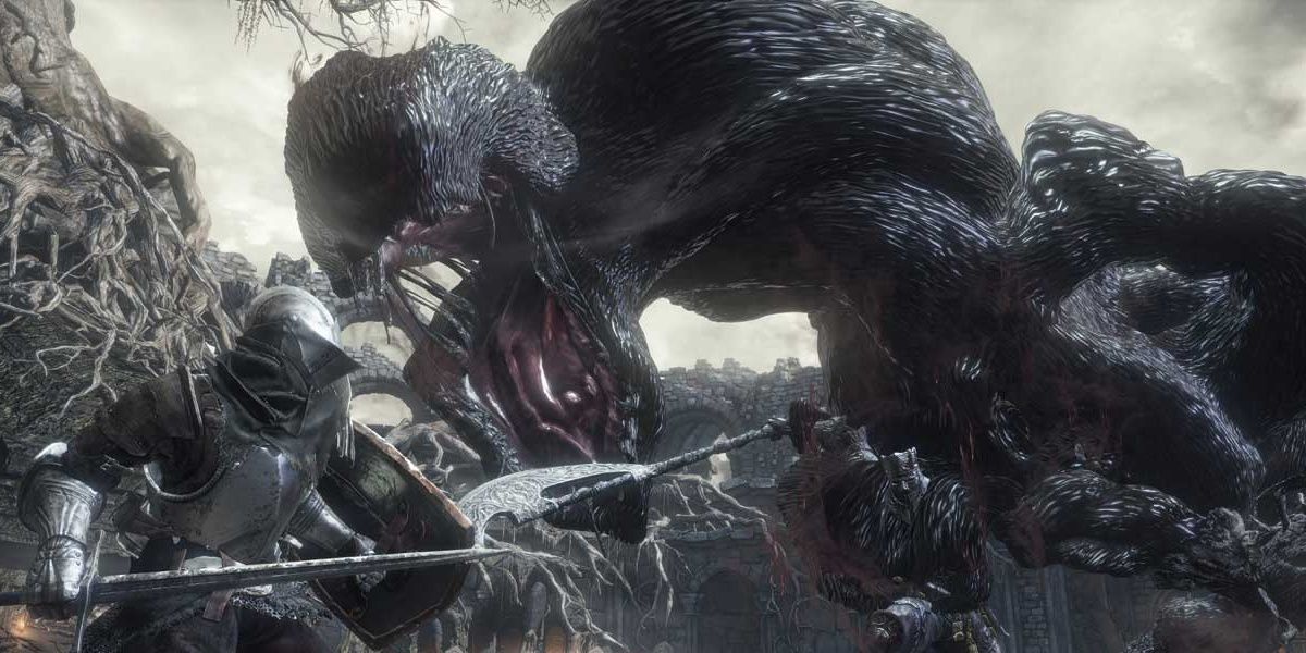 Iudex Gundyr Attaquant Le Ashen One Dans Dark Souls 3