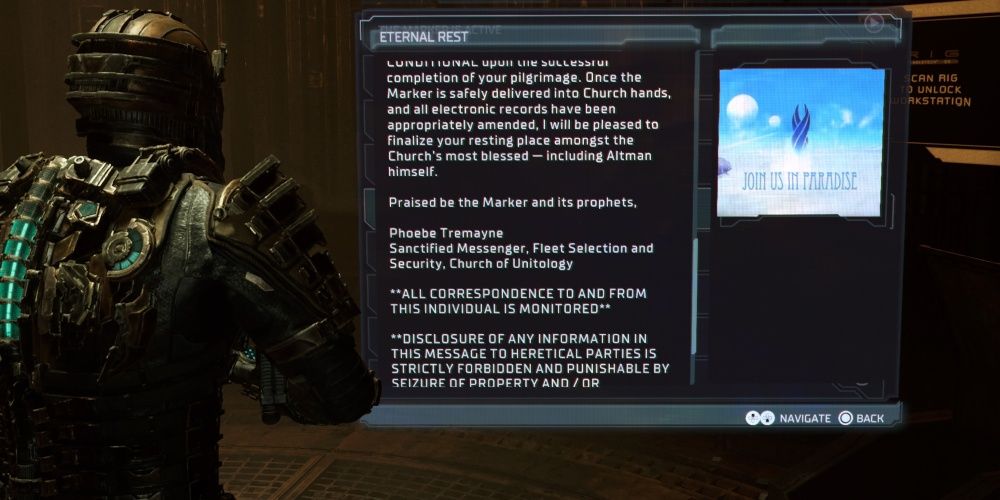 eternal rest text log in dead space