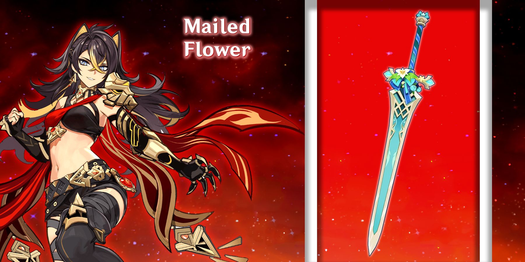 dehya using mailed flower in genshin impact