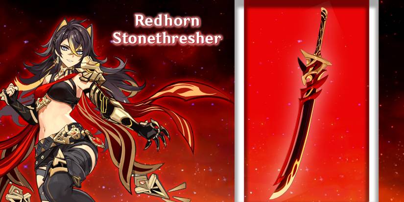 dehya using redhorn stonethresher in genshin impact