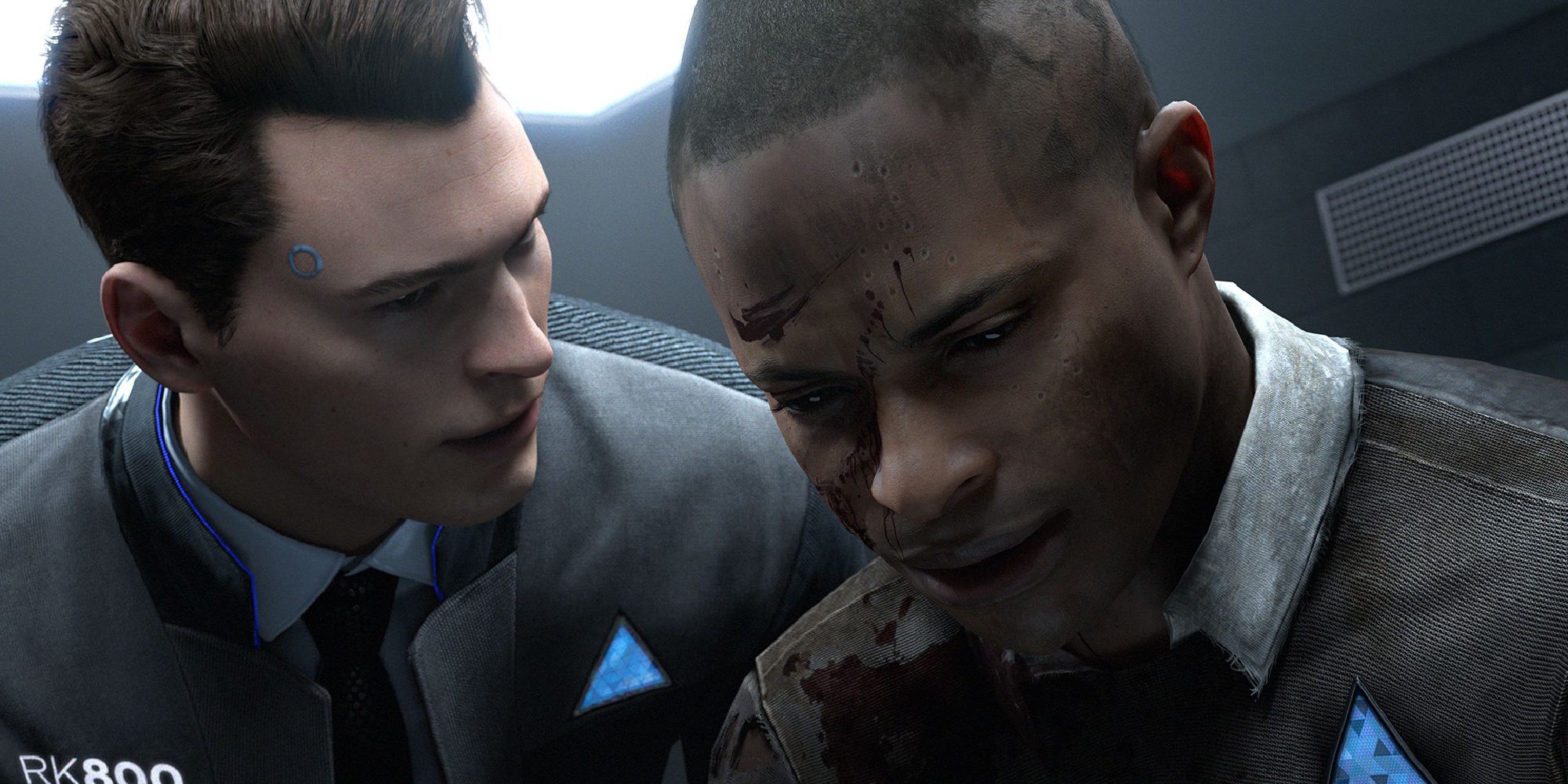 Connor interrogating another android.