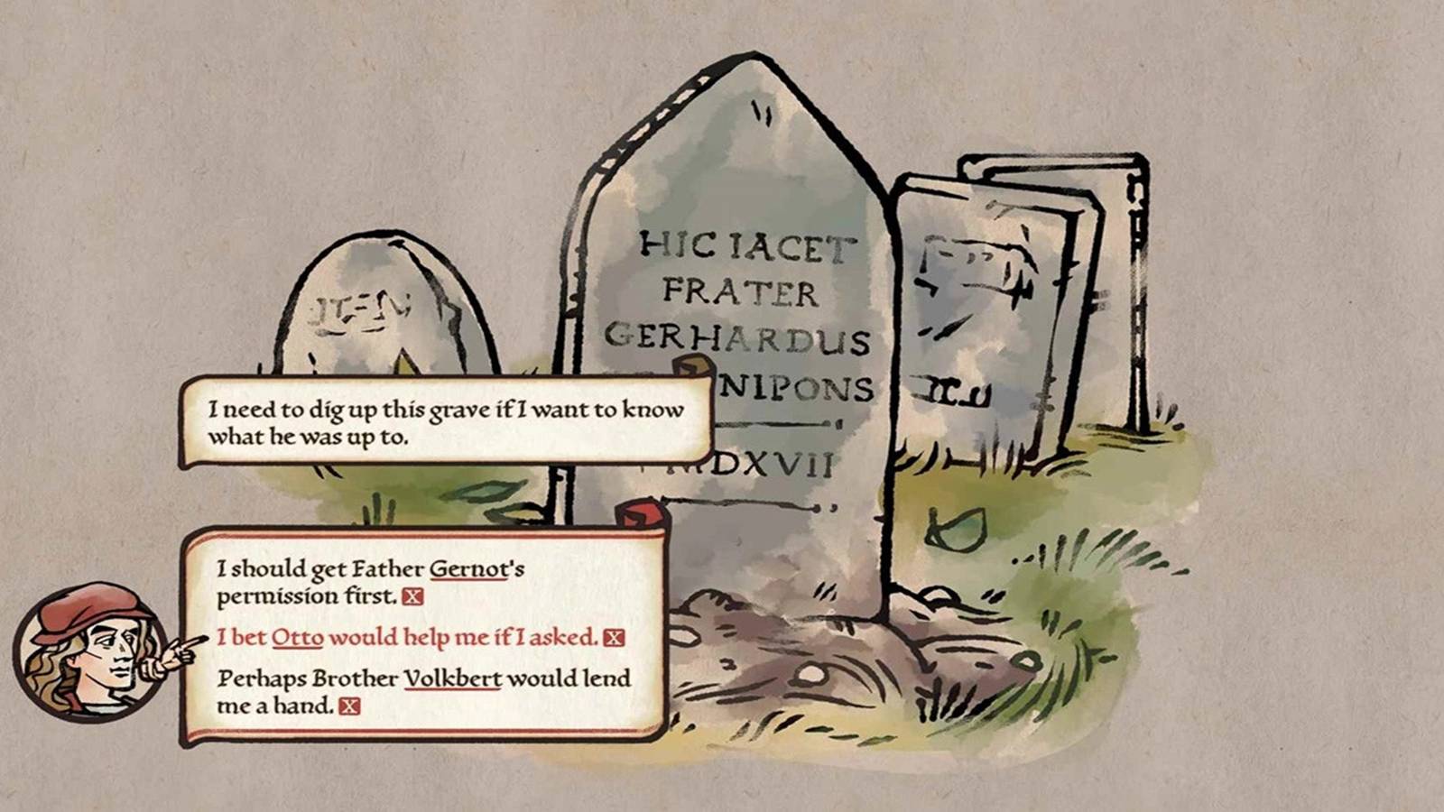 image showing a grave in pentiment. 