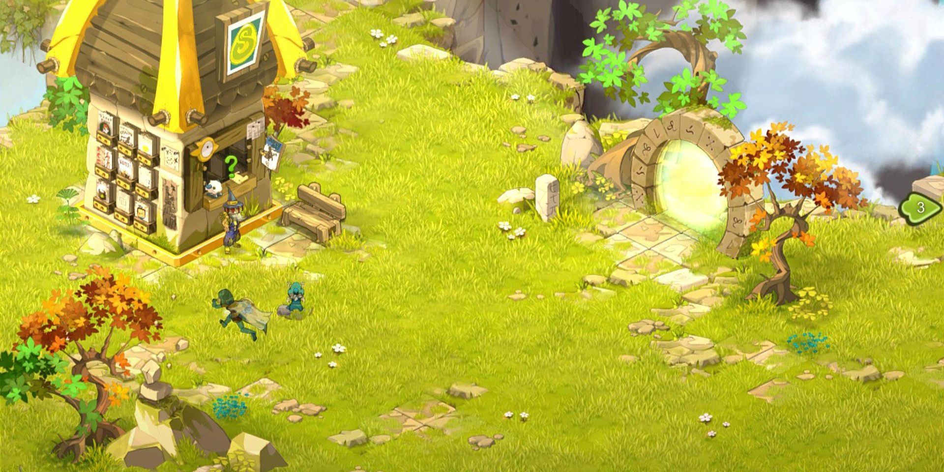 Portal and greenery in Dofus Touch
