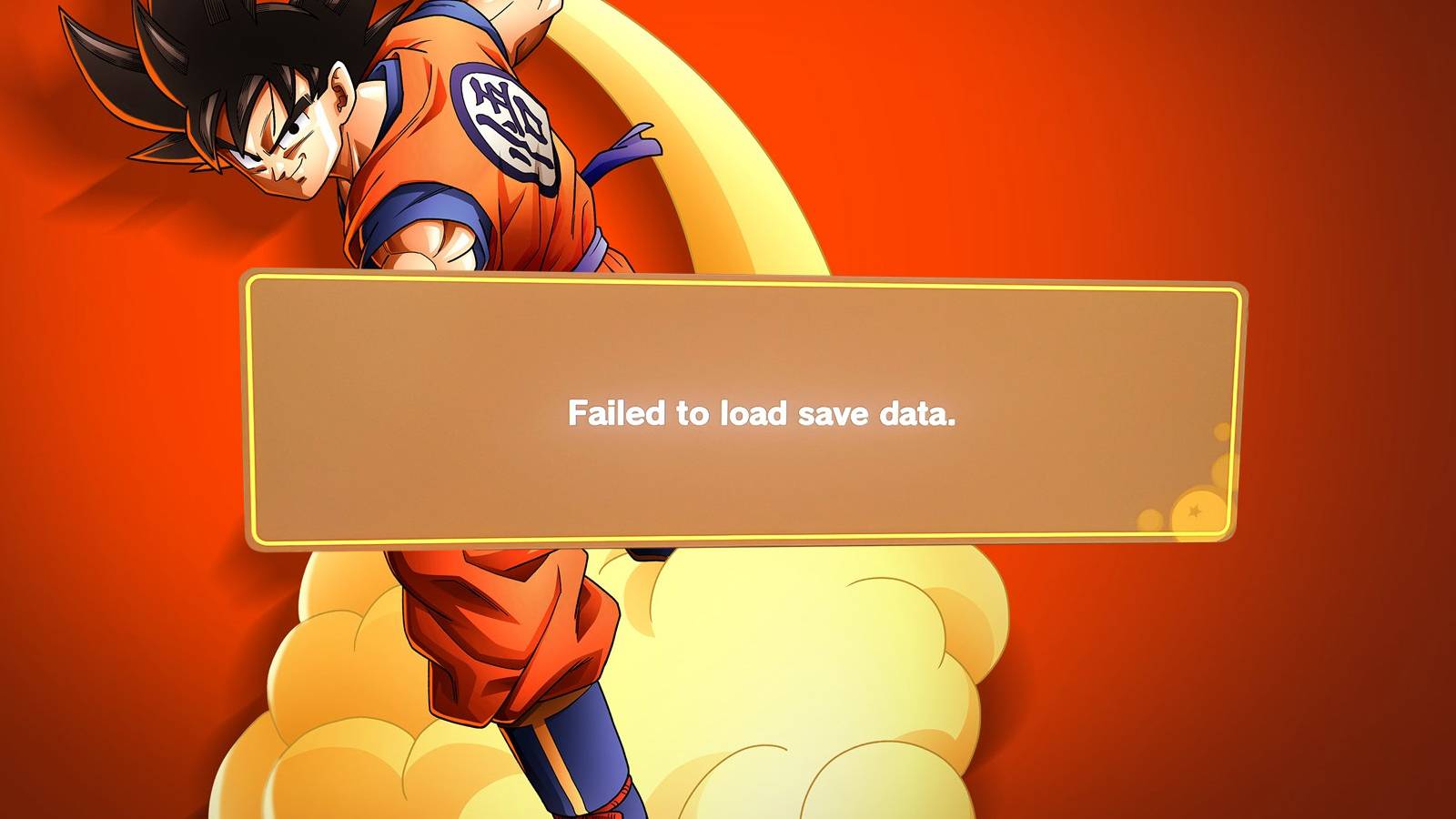 failed to load save data dragon ball z kakarot