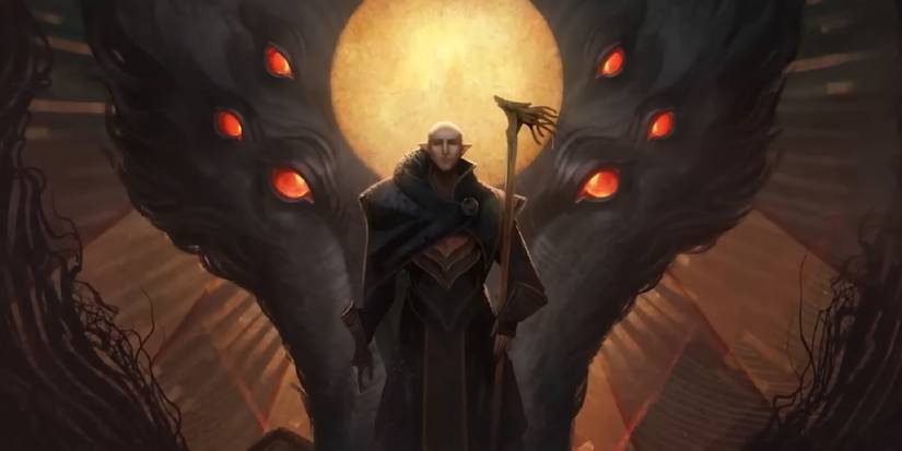 Dragon Age: Dreadwolf trailer Solas mural