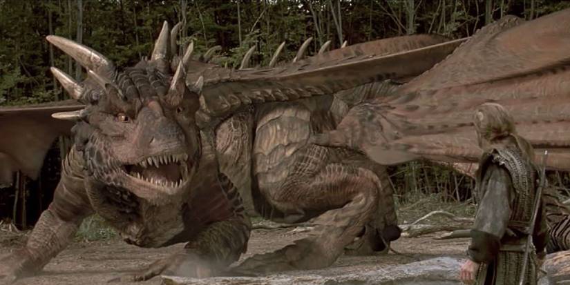 The famed dragon from the movie, addressing a human, 