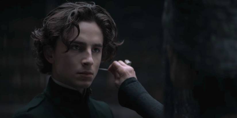 Gaius Helen Mohiam tests Paul under the Gom Jabbar in Dune.