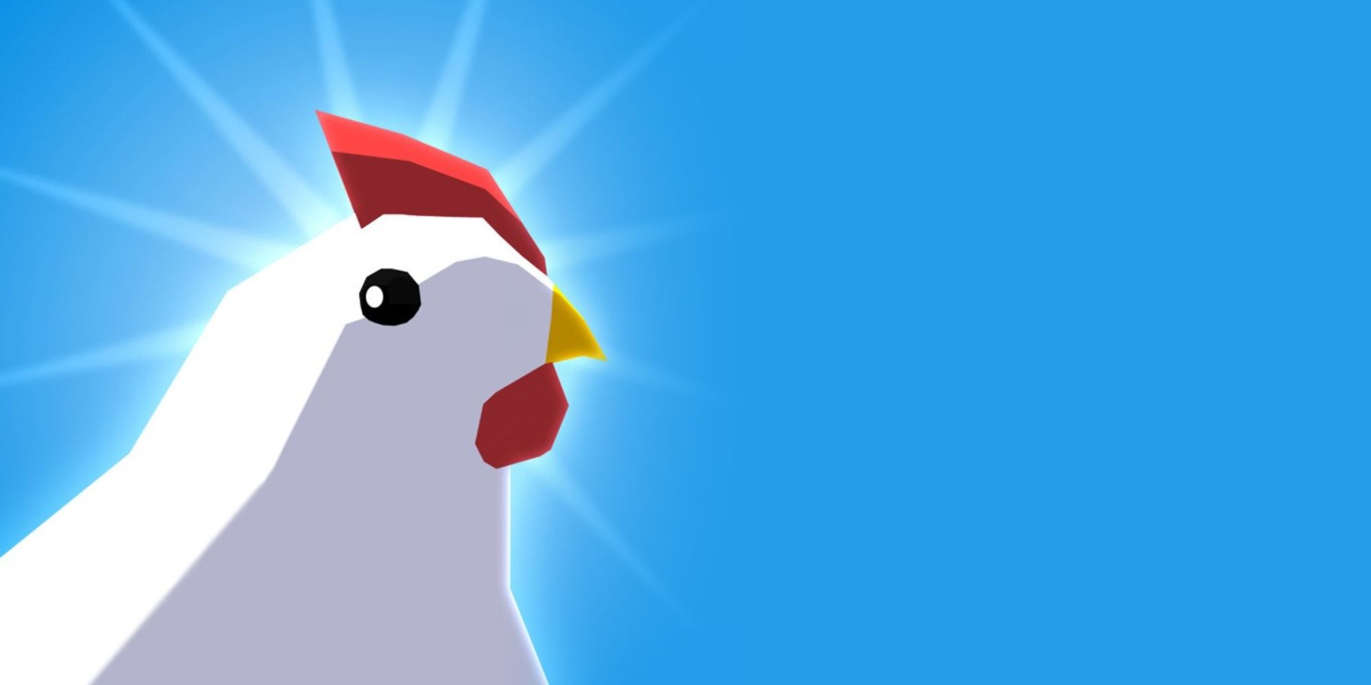 White chicken against blue sky (animated)