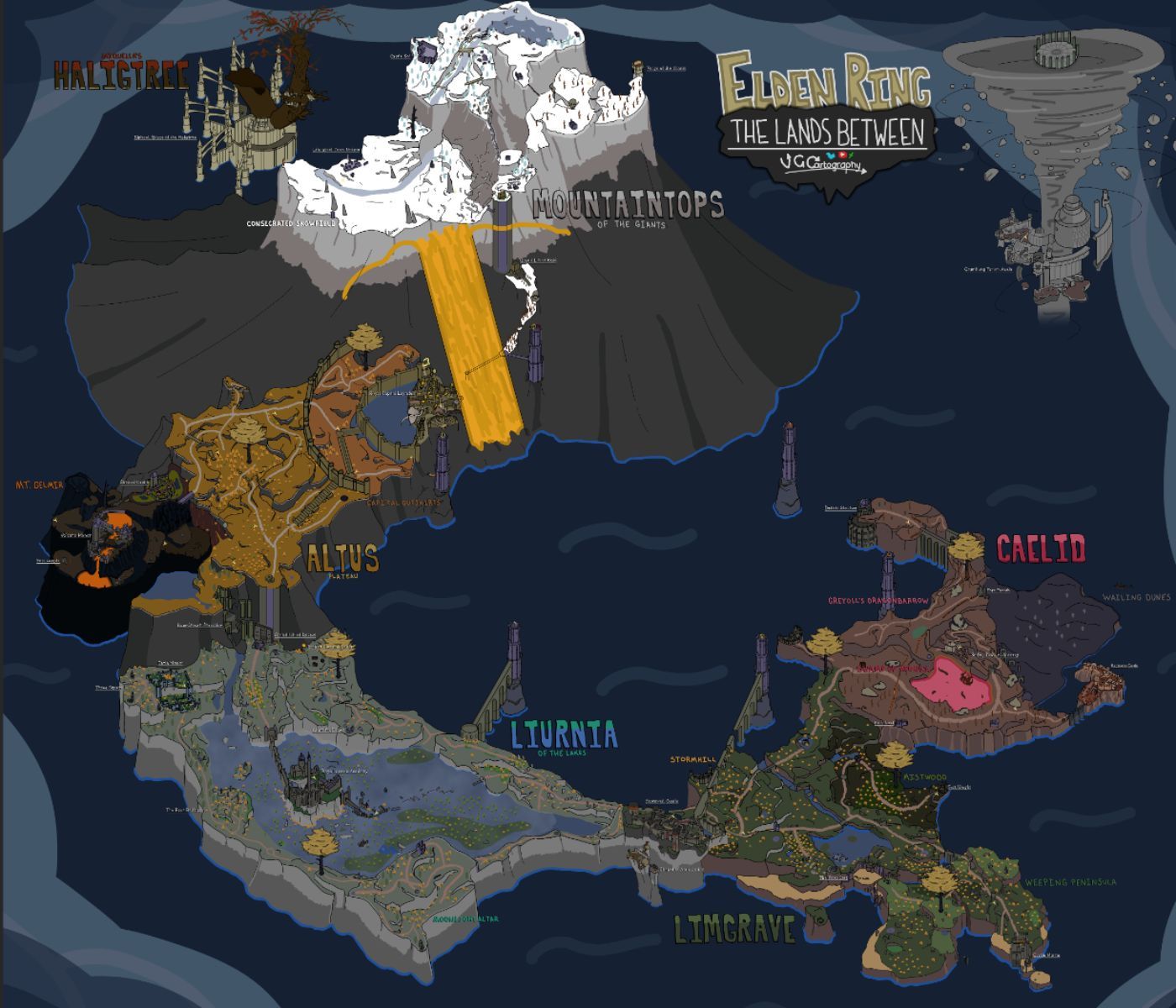 Artist Gives Elden Ring Map a Makeover for 1 Year Anniversary