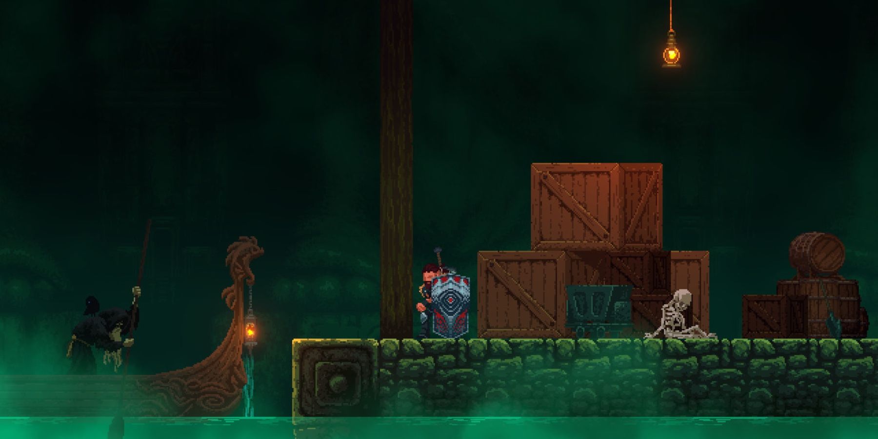 Elderand kneeling in Sanctuary of the First