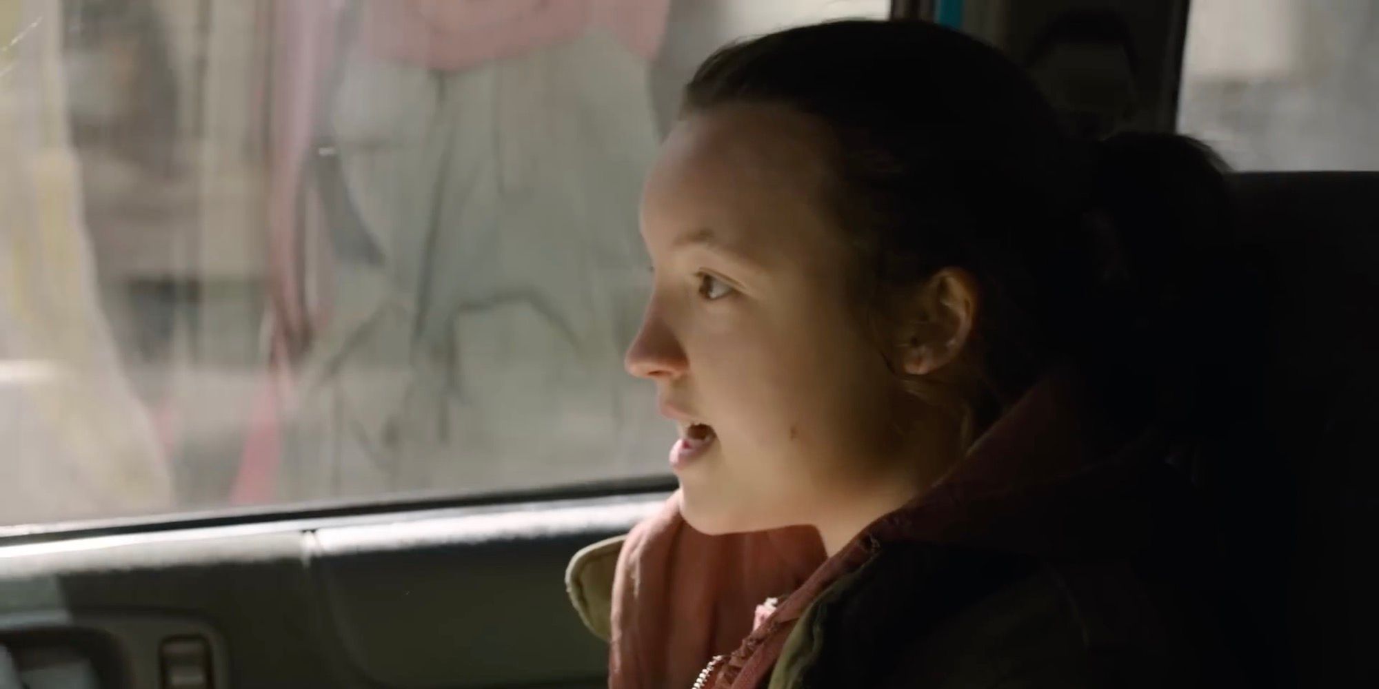 Ellie in the truck in episode 4 of The Last of Us