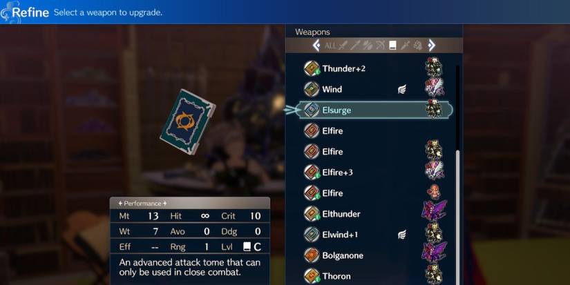 The tome Elsurge from Fire Emblem Engage