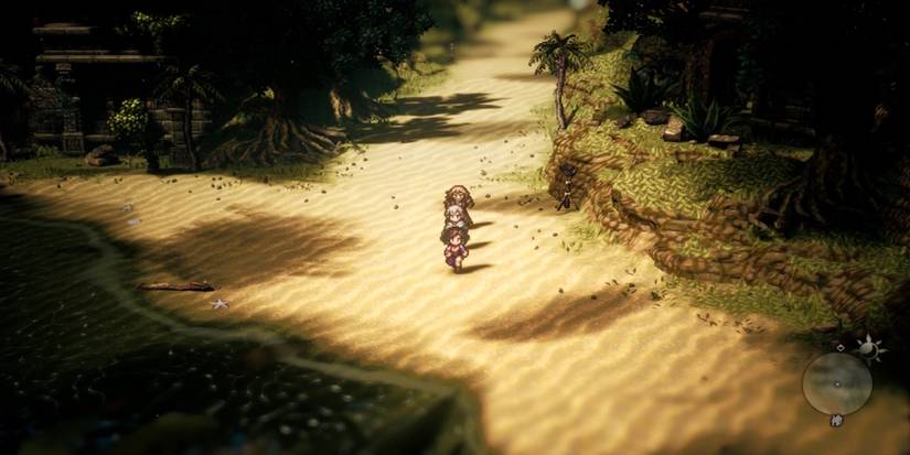 Exploring the world in Octopath Traveler 2 