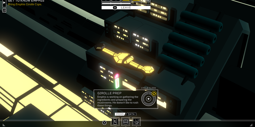 Emphis prepping Girolle caps in Citizen Sleeper