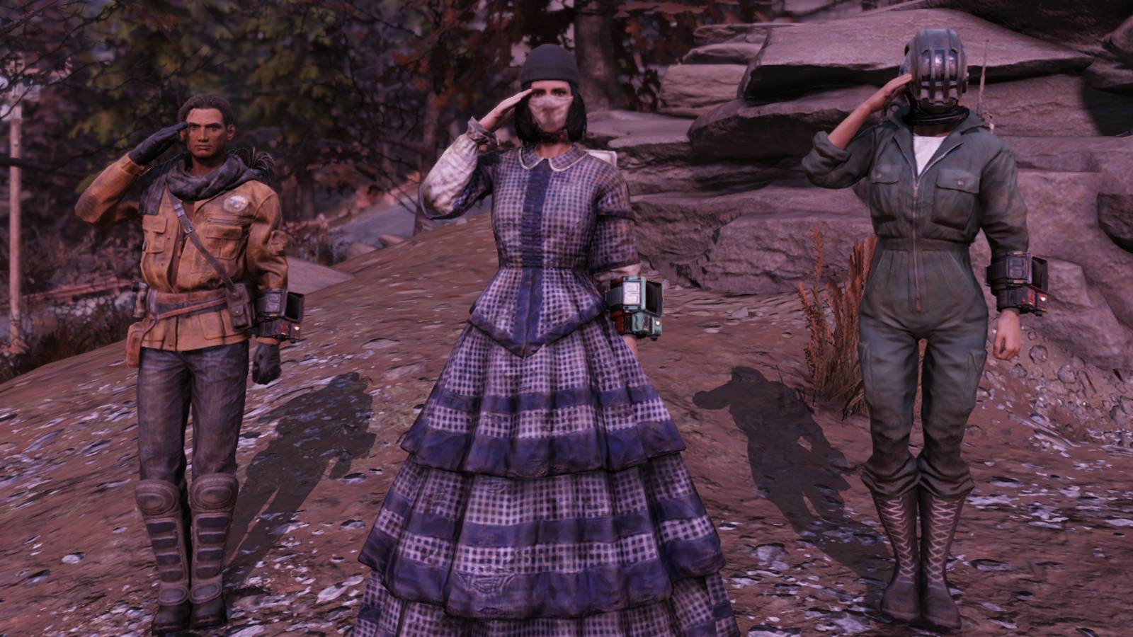 Fallout 76 Players Saluting