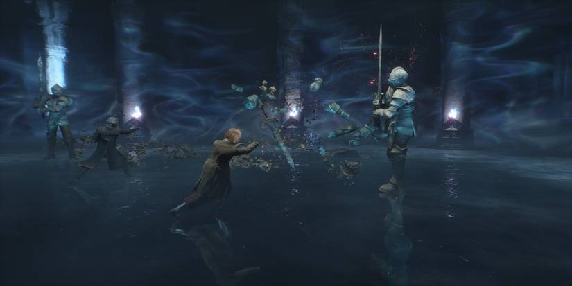 Fighting enemies in Hogwarts Legacy