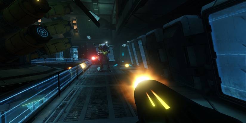 Fighting enemies in Metroid Prime Remastered