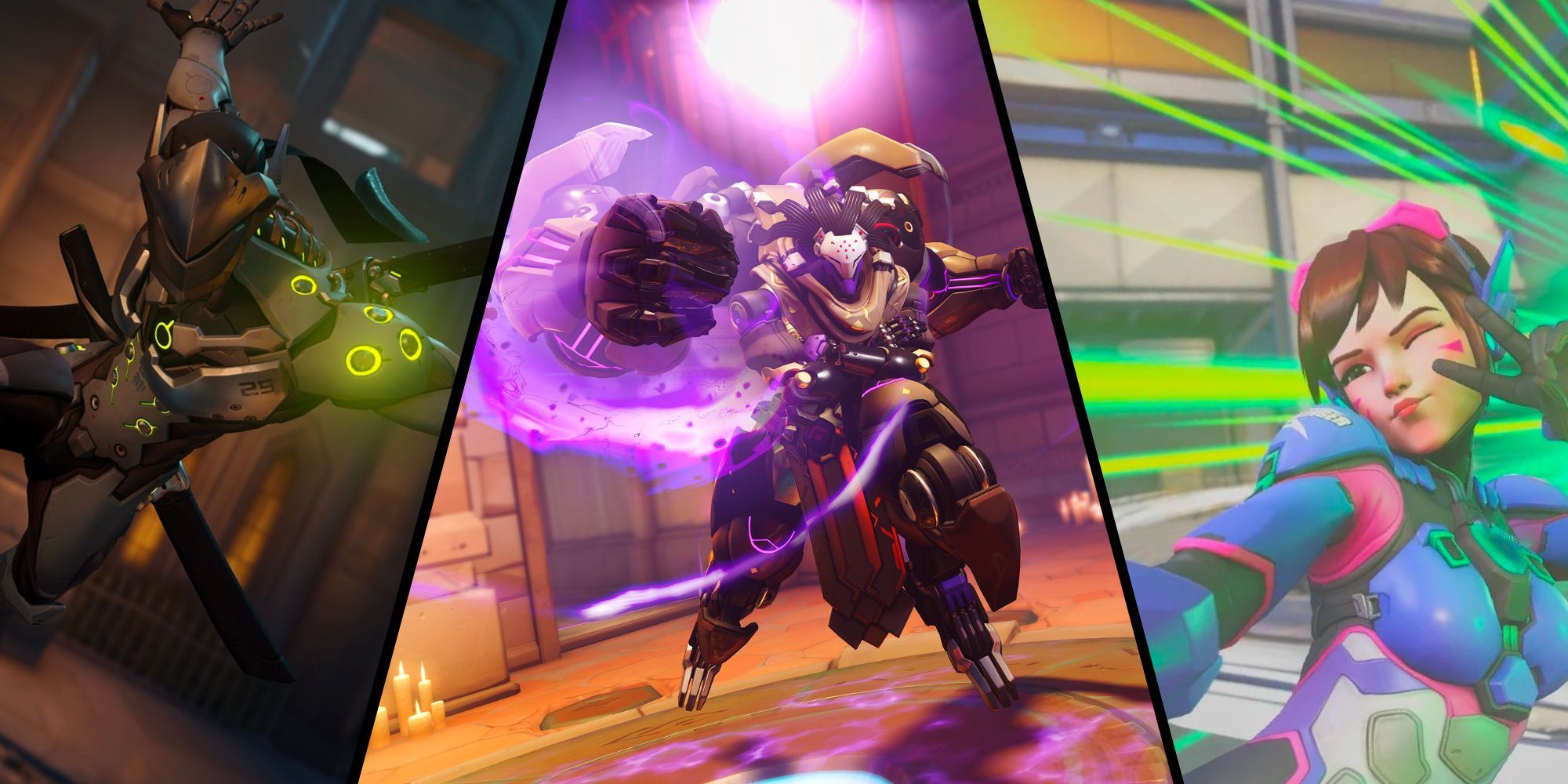 Genji, Ramattra, DVA in a Split Image Collage